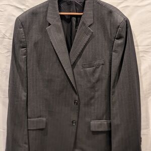 Lauren Ralph Lauren Gray Pinstripe Blazer 50L